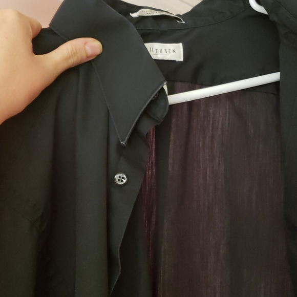 Men's Black Button Down Long Sleeve Shirt - Picture 4 of 7